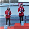 Schweizer Meisterschaft Skeleton vlnr. Carolin Andrä, Alena Huber, Jill Gander