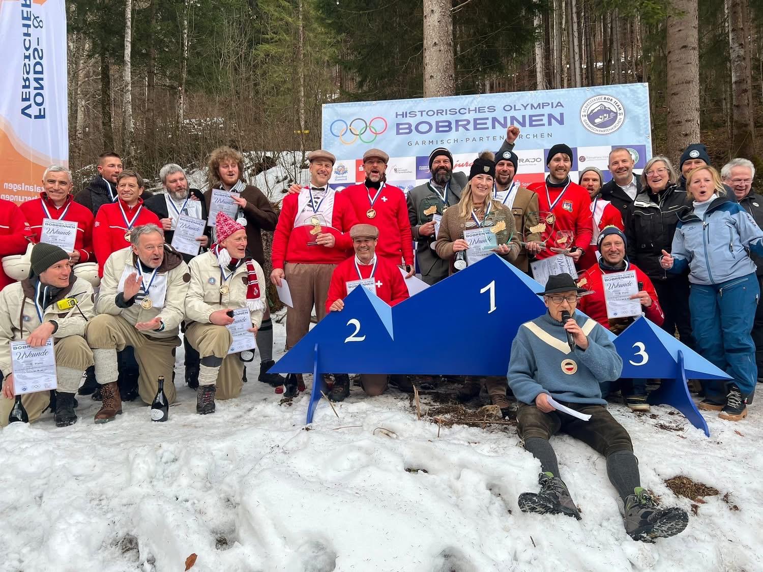 Historischen Olympia Bobrennen auf der Olympia Bobbahn am Riessersee Garmisch-Partenkirchen